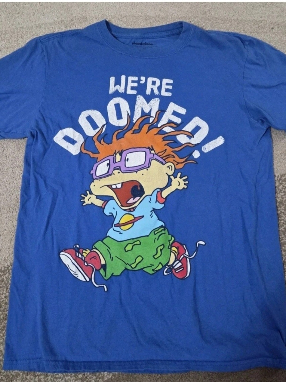 Nickelodeon Blue Graphic Rugrats 'We're Doomed!' Tee with Multicolor Print